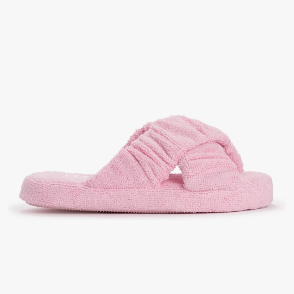 Muk Luks Maelle Women's Toweling Slippers, Ballet Pink, Sizes M, L, XL - Picture 3 of 6